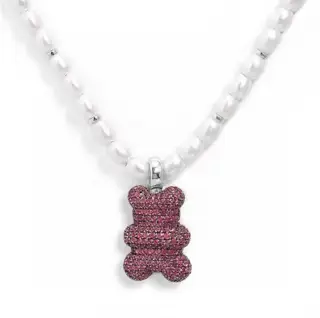 Apm monaco official Yummy red pearl couple necklace