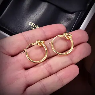 Celine gold knotted earrings