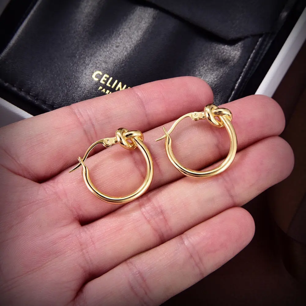 Celine gold knotted earrings