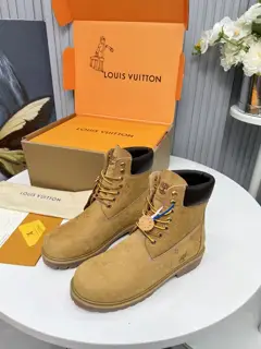 Louis Vuitton x Timberland co-branded model Monogram yellow ankle boots short boots