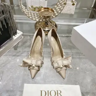 Fringed webbing women’s shoes Dior 2024 autumn catwalk new Adiorble women’s shoes CD