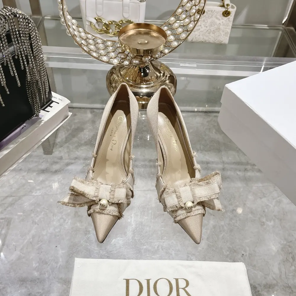 Fringed webbing women’s shoes Dior 2024 autumn catwalk new Adiorble women’s shoes CD