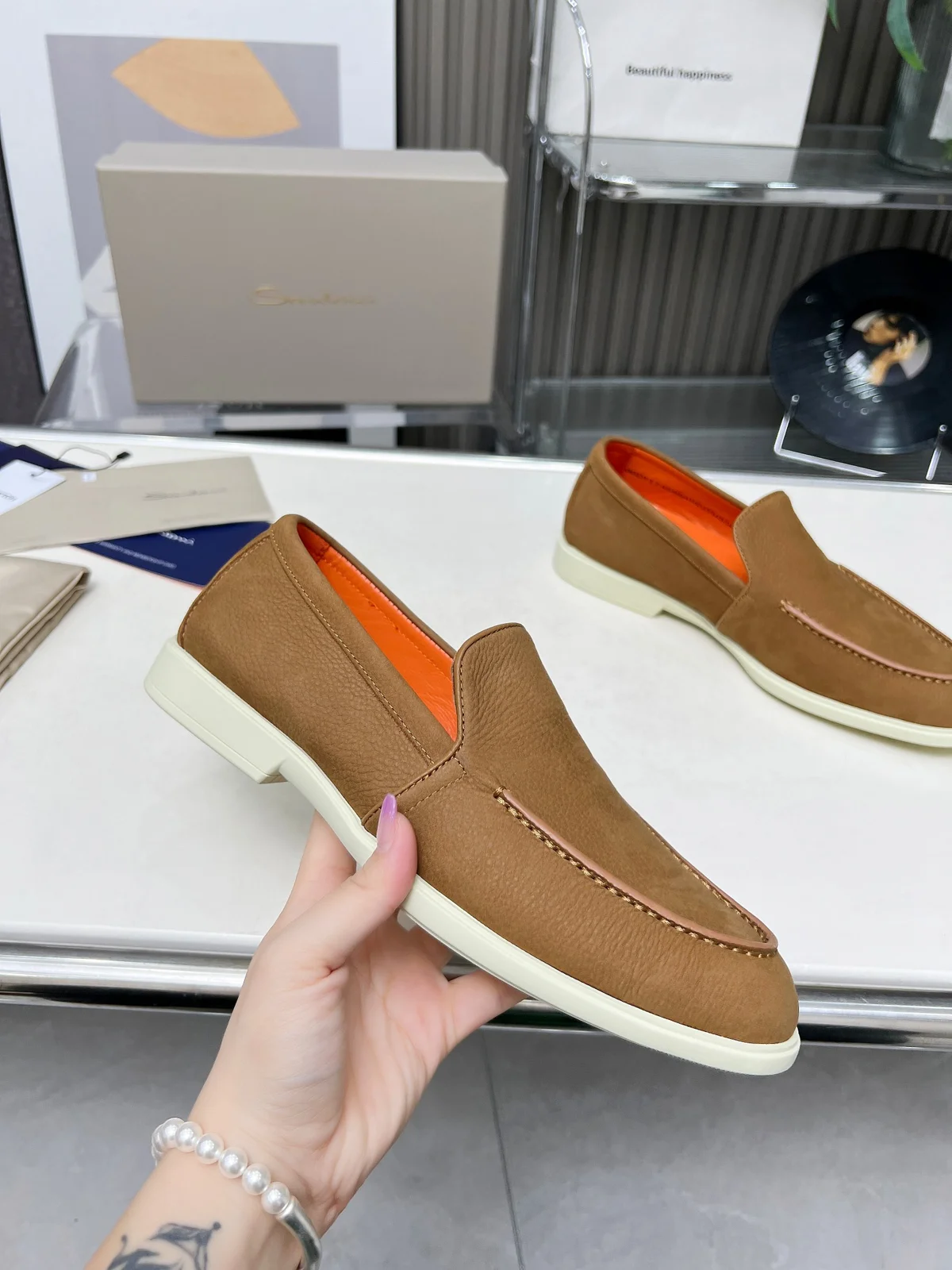 Santoni Four Seasons Classic Loafers Casual Business Style Single Shoes