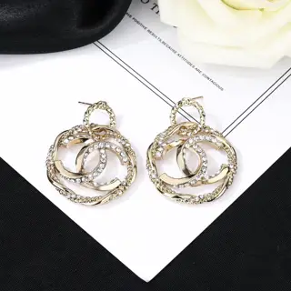 Chanel Double C Hoop Earrings