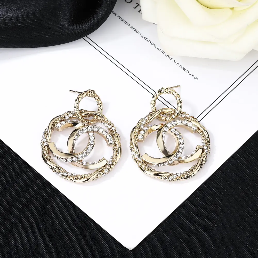 Chanel Double C Hoop Earrings