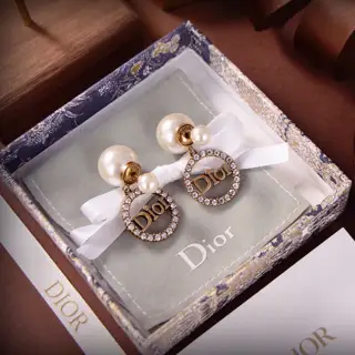 DIOR letter earrings The same brass material as the counter