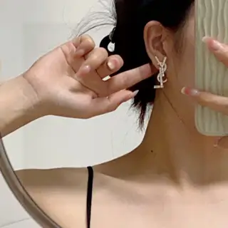 Yves Saint Laurent full diamond earrings