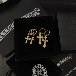 Chrome Hearts Classic Double Cross Stud Earrings