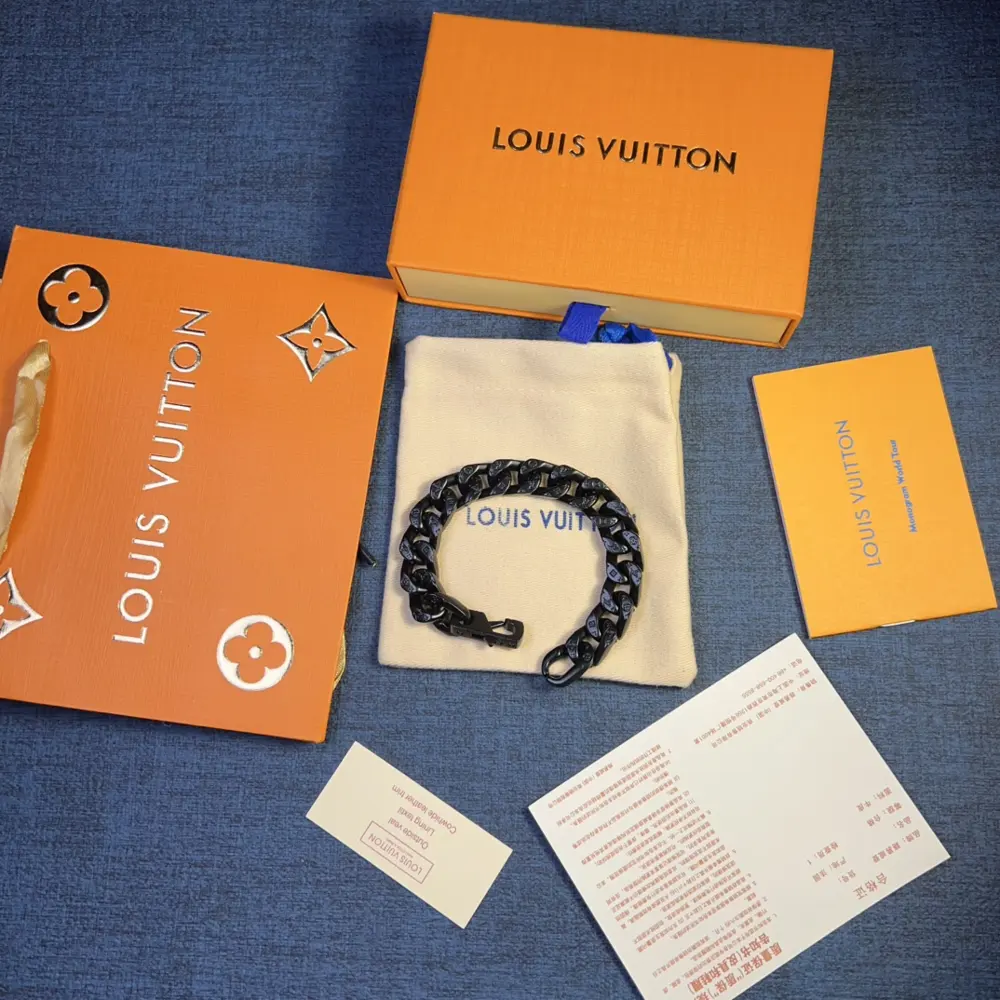 Louis Vuitton chain links Cuban chain couple bracelet