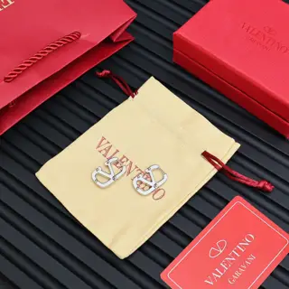 Valentino silver letter earrings