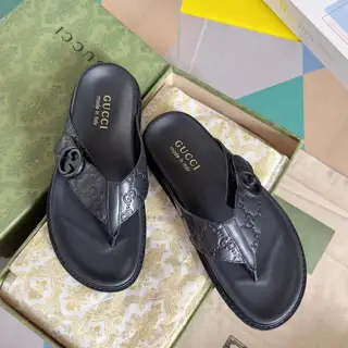 Gucci Double G Presbyopic Flip Flops Cross Sandals Thick Sole Slippers Beach Shoes