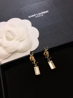 Yves Saint Laurent letter heart earrings
