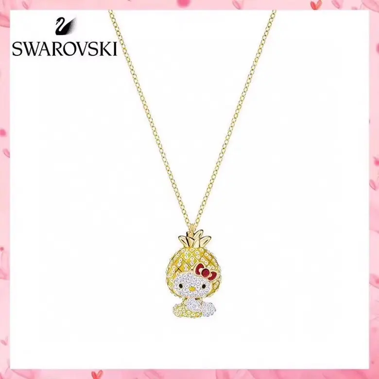 Swarovski Pineapple Crystal Kitty Clavicle Necklace