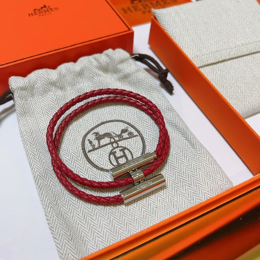 New Hermes bracelet braided bracelet thickened platinum version. High-end precision version