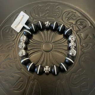 Chrome Hearts classic vintage black and white agate multi-element bracelet
