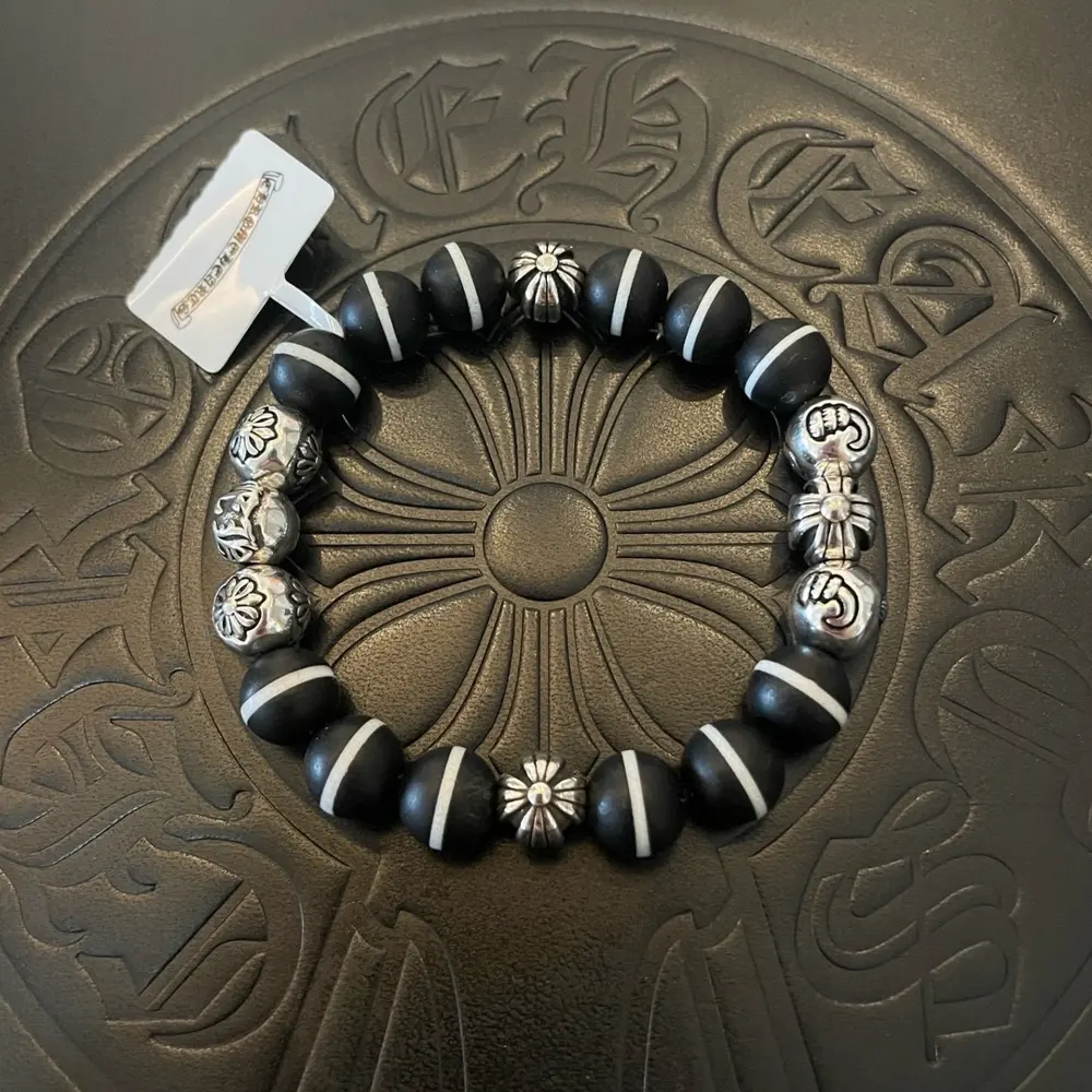 Chrome Hearts classic vintage black and white agate multi-element bracelet