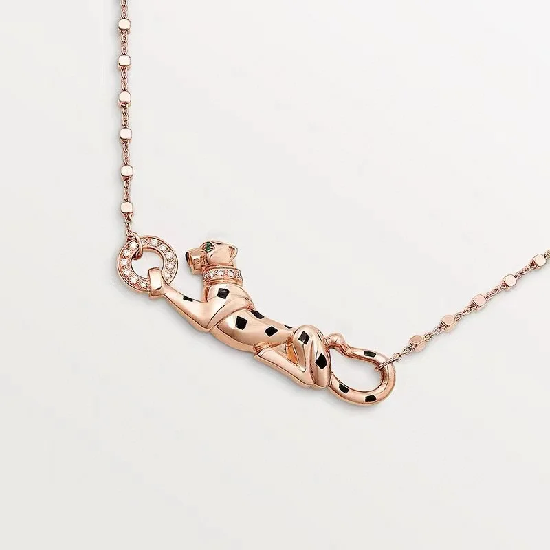 Cartier [Strong] S925 sterling silver material leopard light gold version necklace shipped