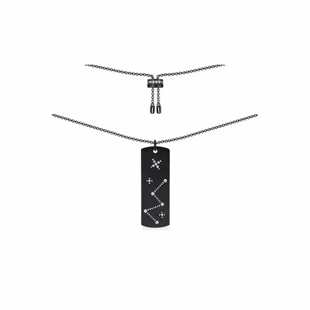 Apm monaco gun black constellation long necklace