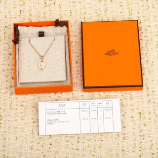 Hermes [Pig Nose Oil Drop Necklace] 925 sterling silver + thick gold plating This necklace
