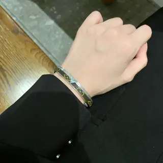 Louis Vuitton engraved lettering bracelet
