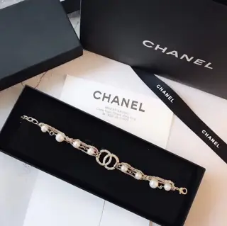 Chanel Large and Small Pearls Multi-layered Chain Bracelet
