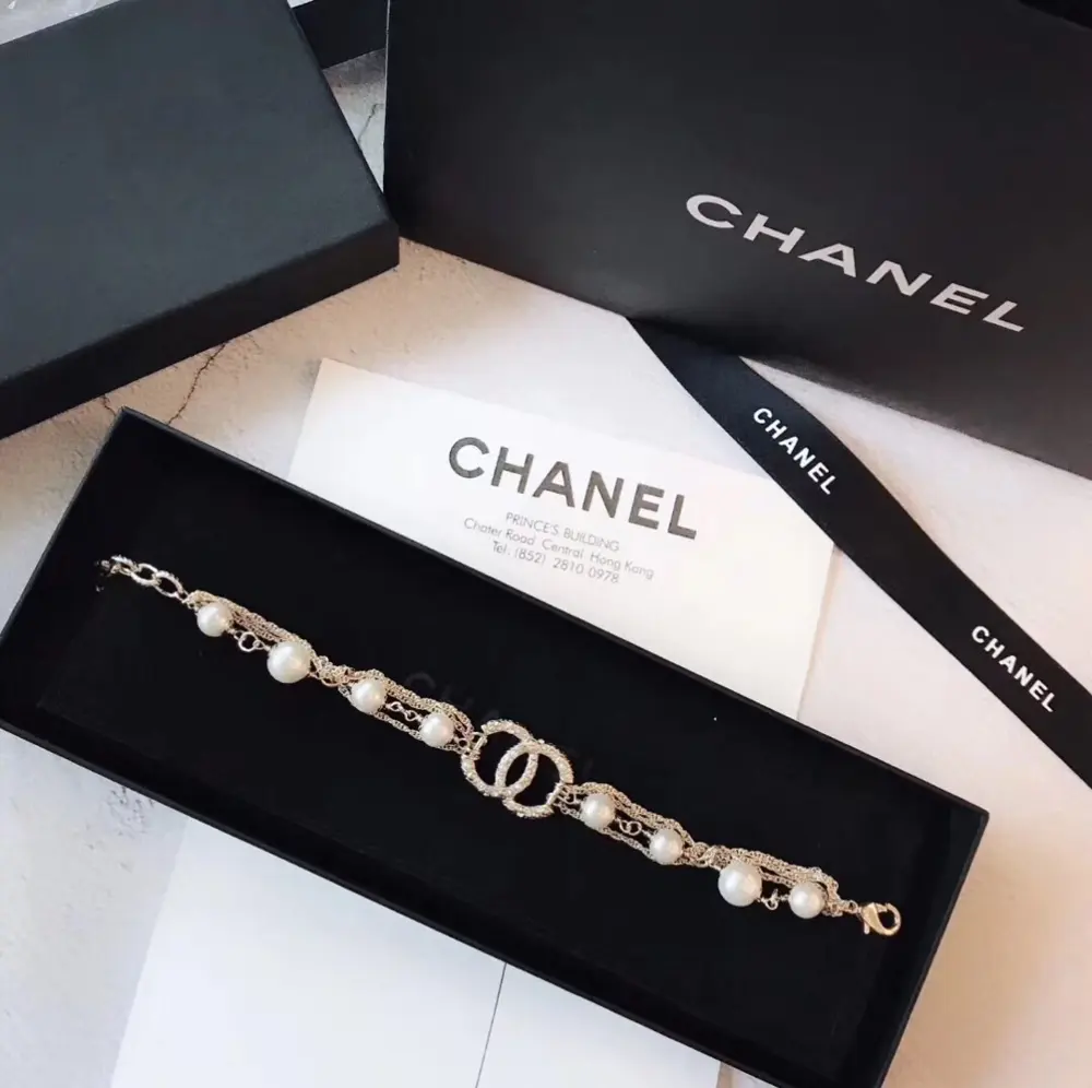 Chanel Large and Small Pearls Multi-layered Chain Bracelet