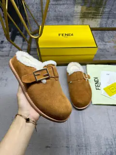 Fendi fur half slippers