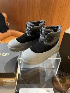 Start with a pair of UGG snow boots. Imagine that on a snowy day