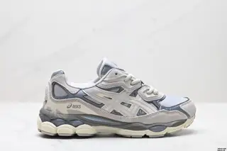 ASICS GEL-NYC 2055 breathable mesh upper with some synthetic leather material. Adopts new 1201A789-103