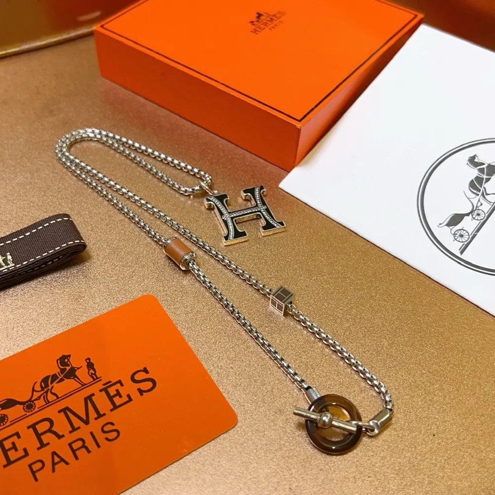 HERMES Necklace Pig Nose Necklace Series Jewelry Imported Customization. High-end Chain