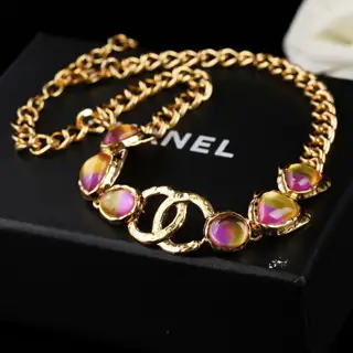 Chanel colorful double C necklace