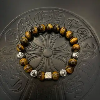 Chrome Hearts Classic Vintage Tiger Eye Stone* Multi-element Bracelet