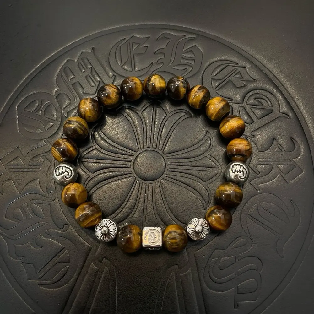 Chrome Hearts Classic Vintage Tiger Eye Stone* Multi-element Bracelet