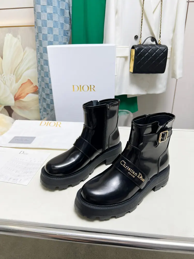 Dior 2024ss new autumn and winter British style brogue thick-soled Martin boots