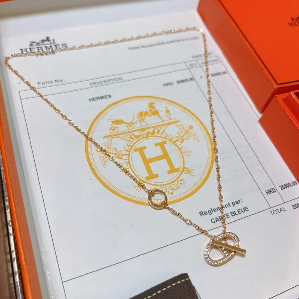 HERMES Necklace Pig Nose Necklace Series Jewelry Imported Customization. High-end Chain