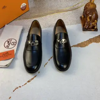 Hermès formal casual leather shoes slip-on style for men