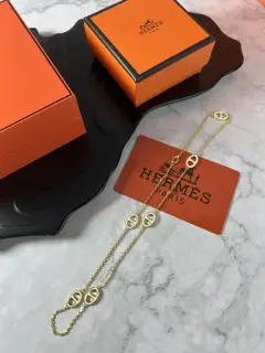 HERMES Enamel pig nose necklace