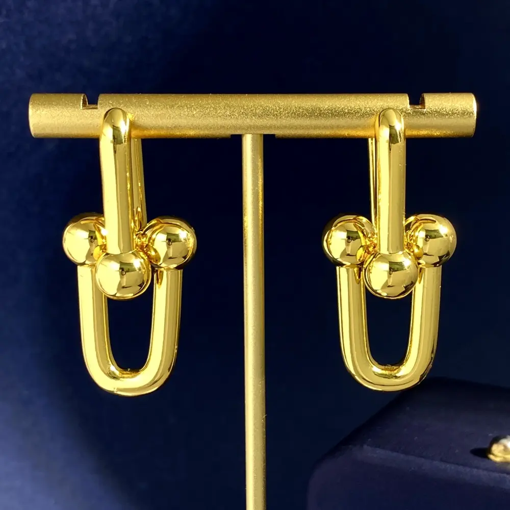 Tiffany’s new thick bamboo glossy two-section earrings