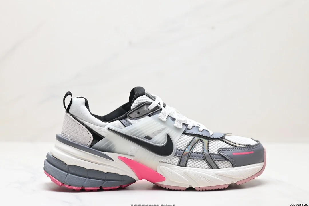 Nike V2K RUN running shoes retro style mesh breathable sports shoes gray and silver tight FD0736-101