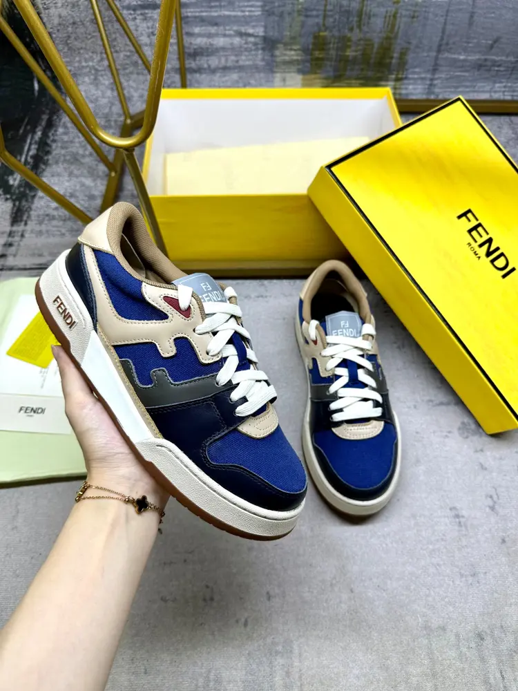 FENDI Match thick-soled height-enhancing lace-up sneakers
