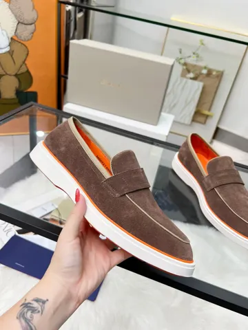 Santoni four seasons classic loafers casual business style shoes