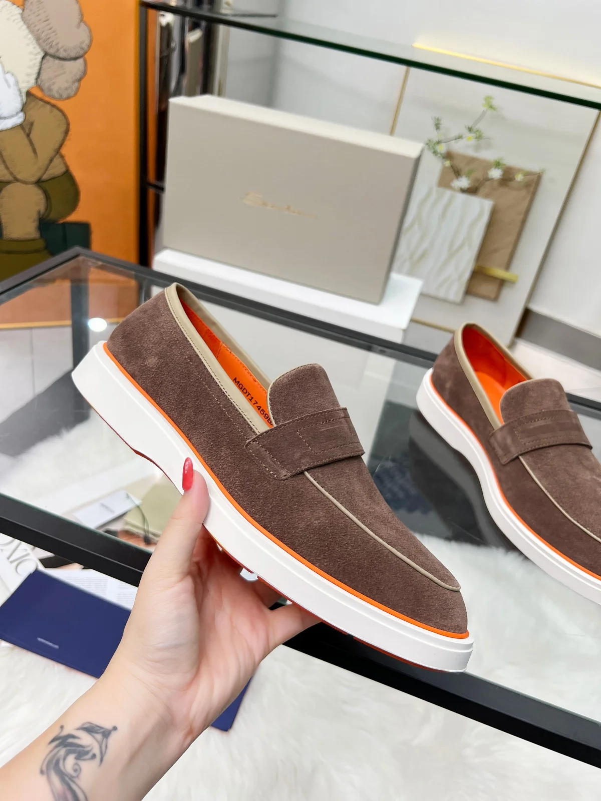 Santoni four seasons classic loafers casual business style shoes