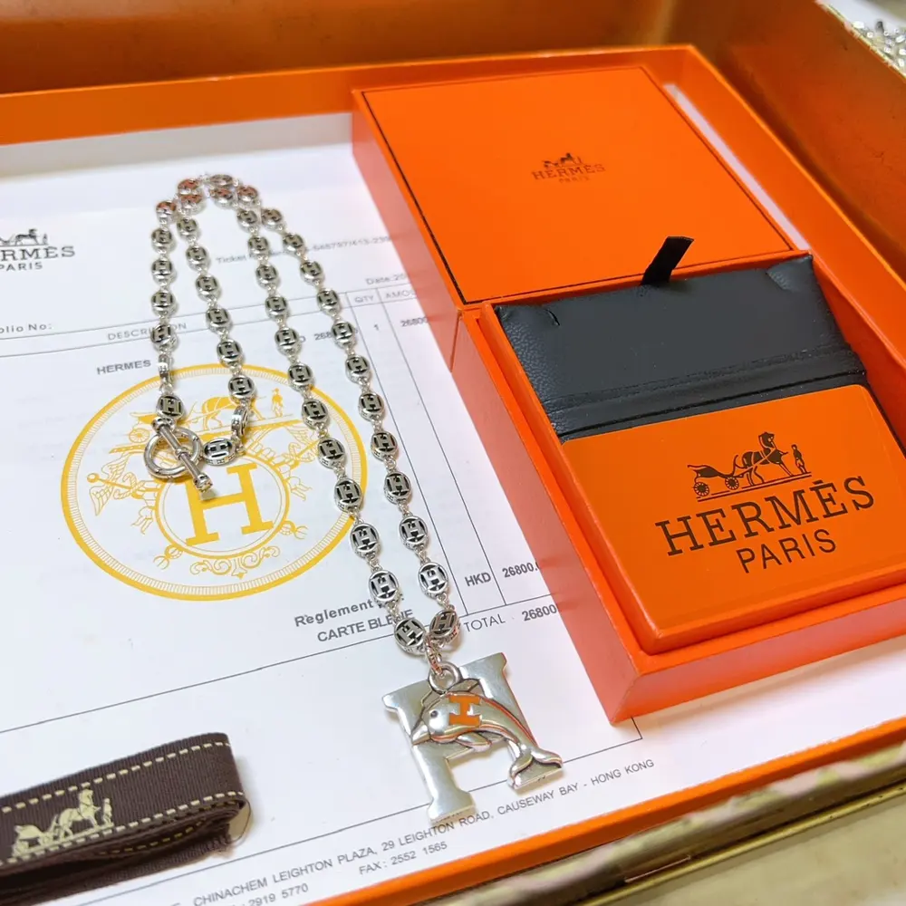 HERMES Necklace Pig Nose Necklace Series Jewelry Imported Customization. High-end Chain