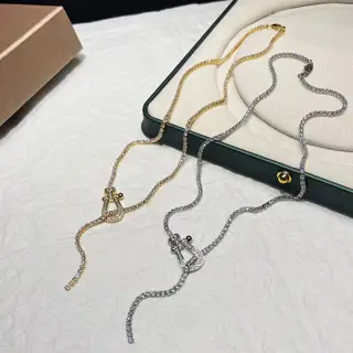 Fred horseshoe buckle full diamond necklace
