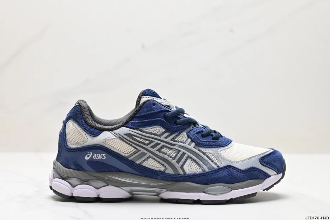 ASICS GEL-NYC breathable mesh upper with some synthetic leather material uses new AHAR+ 1201A789-750