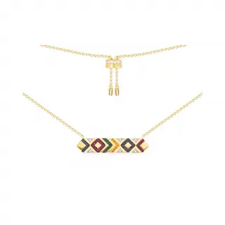 Apm monaco colorful tribal adjustable necklace with bar pendant geometric temperament