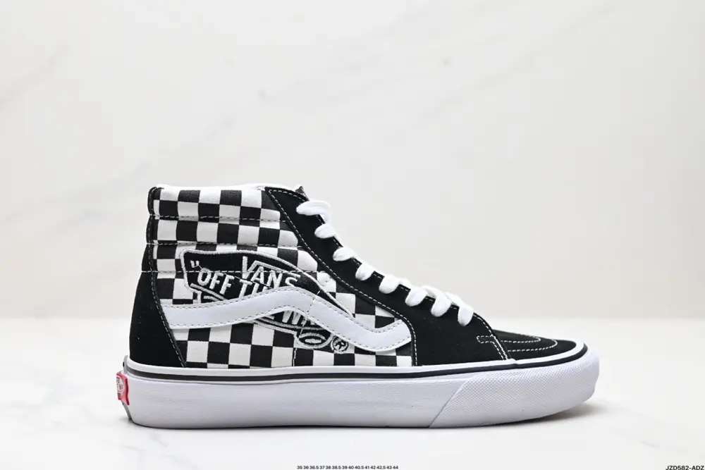 Vans checkerboard embroidered LOGO high-top sneakers VN0A38GEUPV