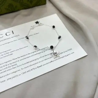 Gucci five-pointed star cat black spinel bracelet