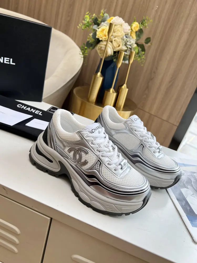 Chanel Spring Vacation Series Latest Casual Sports Shoes Silver