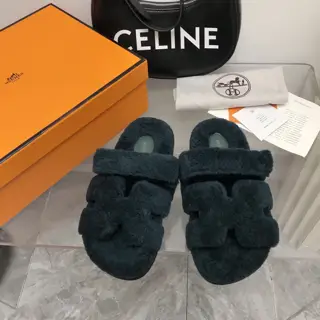 Hermès Fur Slippers